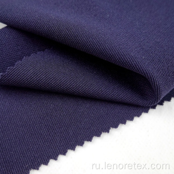 Blue Dty Polyester Спандекс вязаный ребристый переработанный ткань